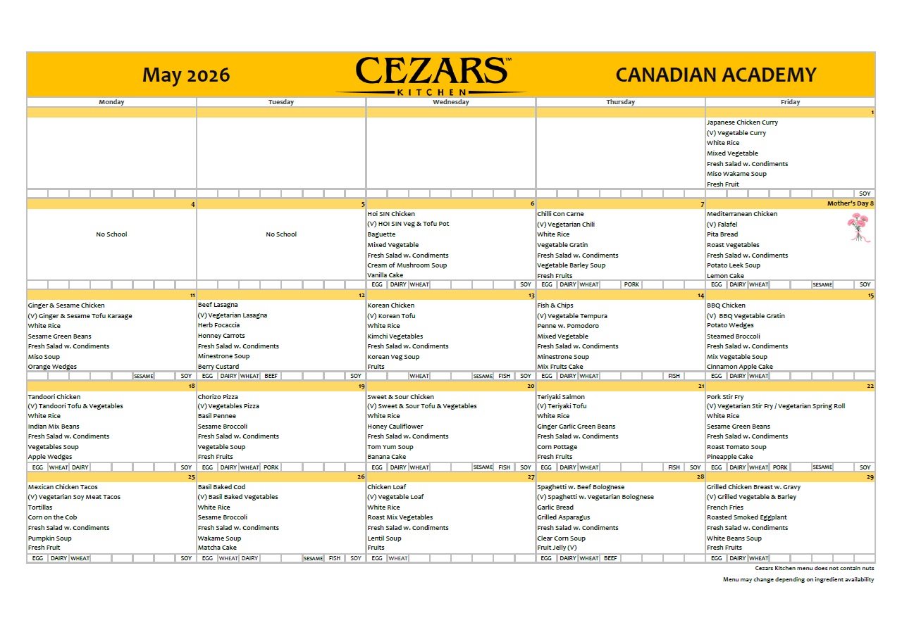 May Menu